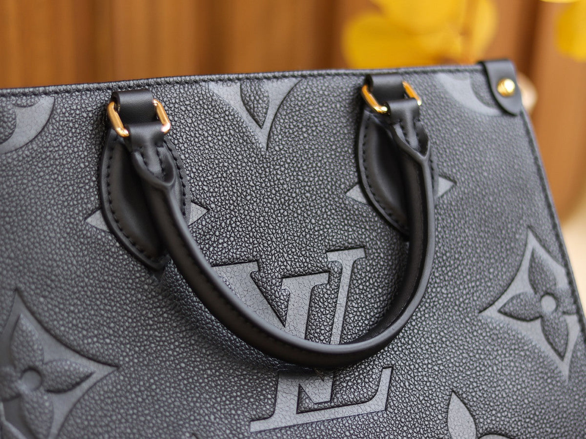 LV OnTheGo PM Monogram Empreinte Leather Tote Handle Bag with Black Leather Trim product image 3, provided for visual