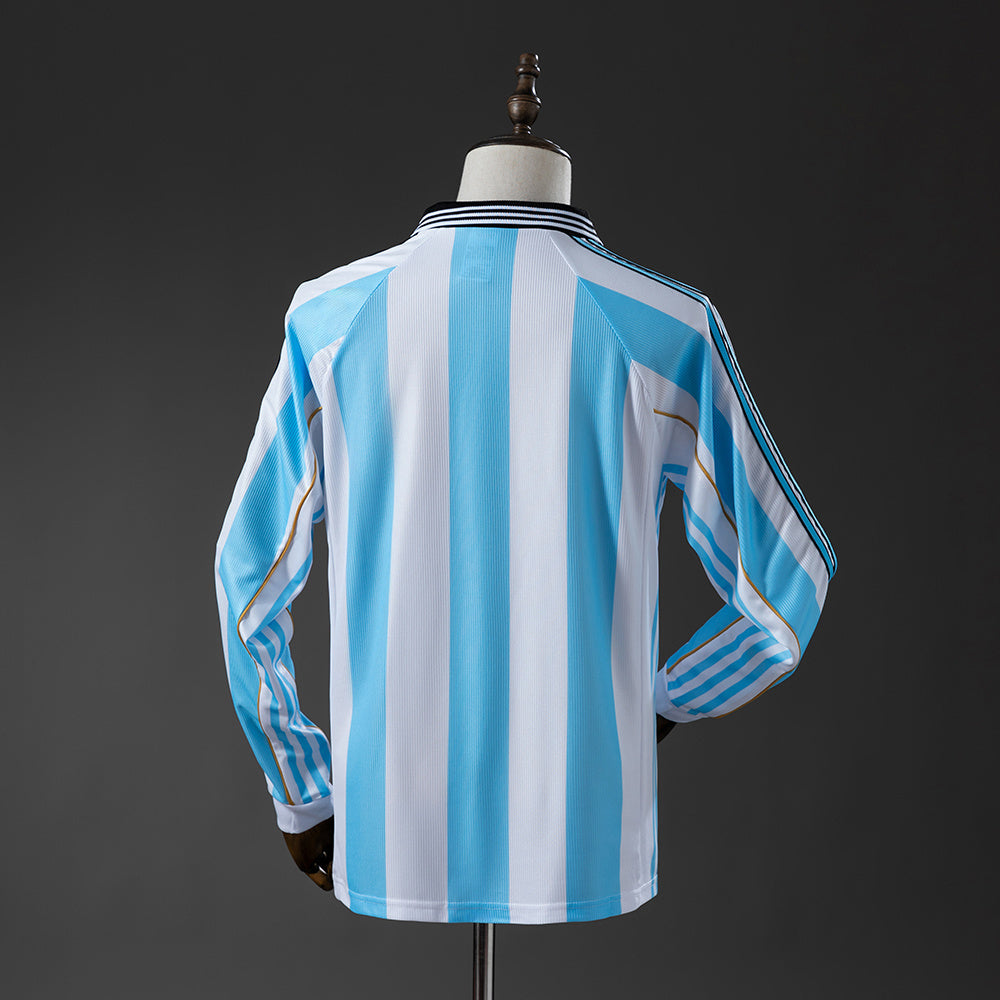 Argentina Jersey 1998 Home Retro Football Kit Long Sleeves product image 2