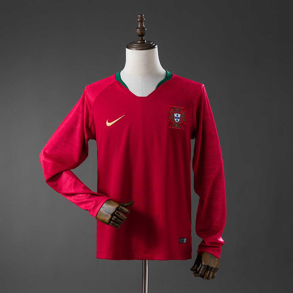 Portugal Home Jersey 2018 Long Sleeves Retro Football Kit