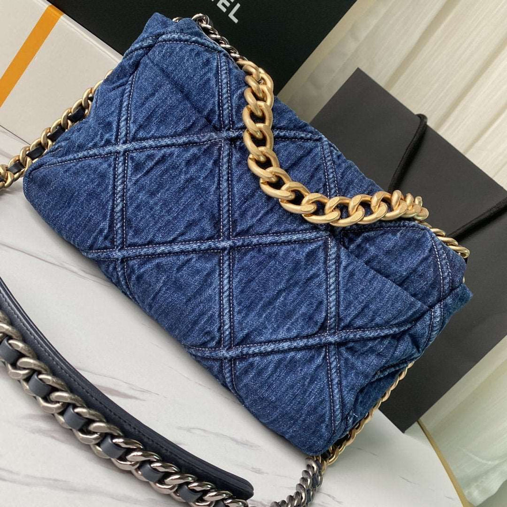 Chanel 19 Denim Large Flap Bag product image 3, provided for visual reference and product detail review