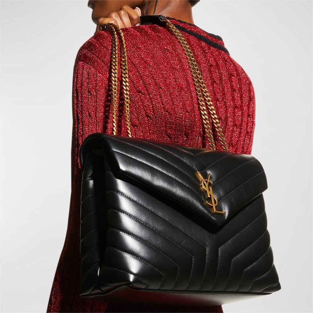 Saint Laurent Loulou Medium YSL Chain Shoulder Bag - Black product image 4, provided for visual reference and product detail