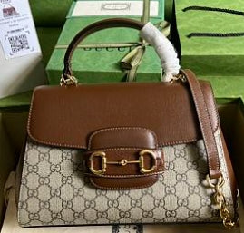 Gucci Horsebit 1955 Medium Ophidia and Brown Leather Handbag product image 4, provided for visual reference and product