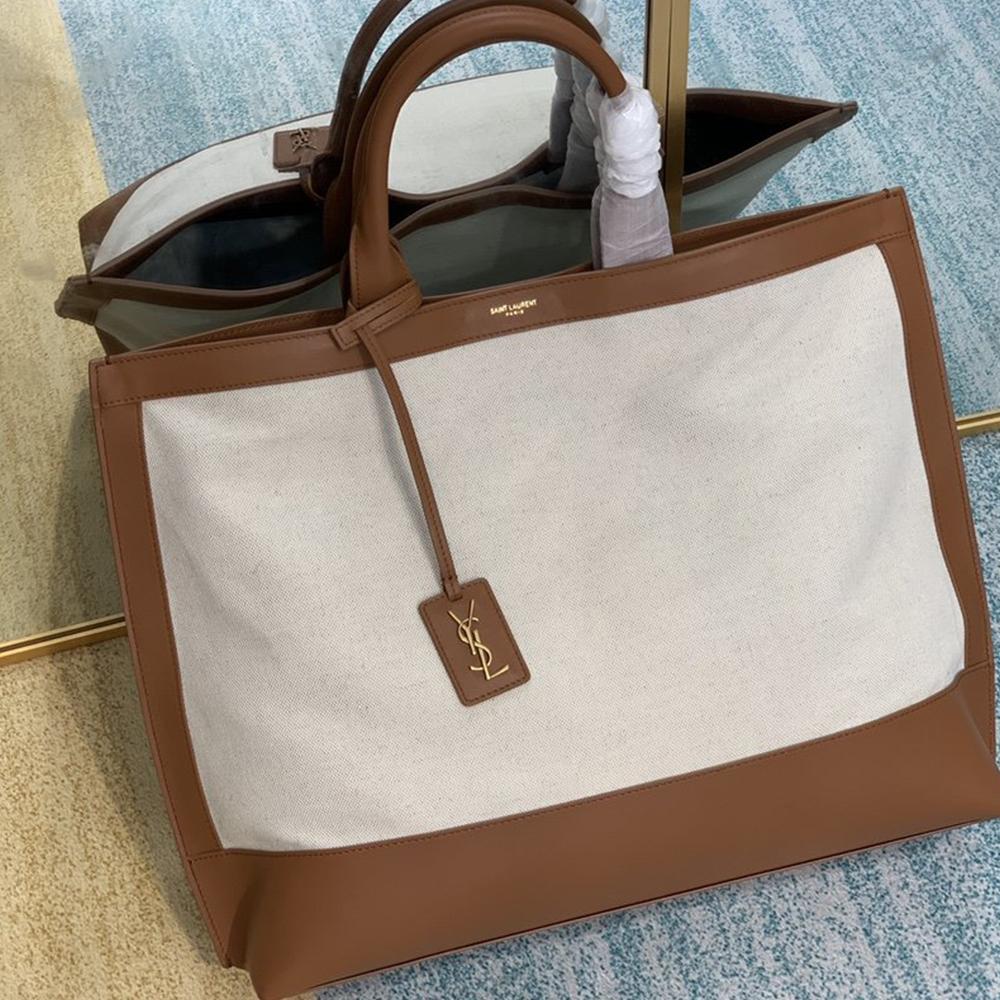 YSL Tag Hobo Bag - Beige/Brown product image 1, provided for visual reference and product detail review
