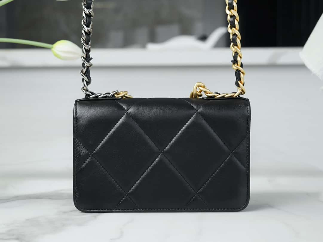 Chanel 19 WOC Wallet On Chain AP0957 Black Flap Bag product image 2, provided for visual reference and product detail review