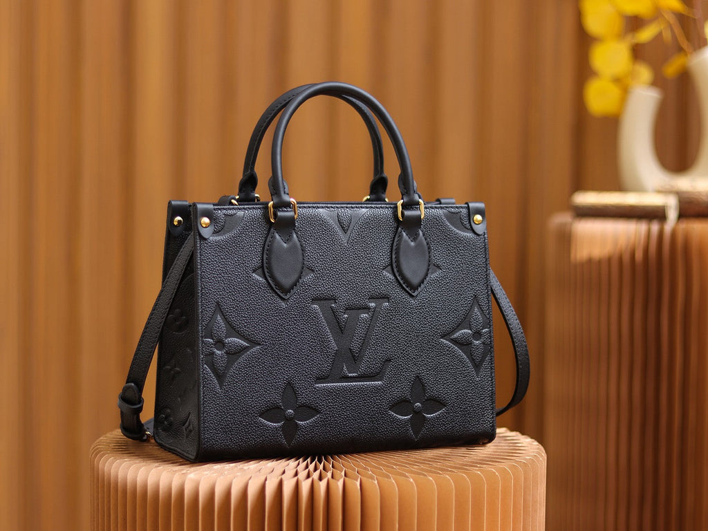 LV OnTheGo PM Monogram Empreinte Leather Tote Handle Bag with Black Leather Trim product image 2, provided for visual
