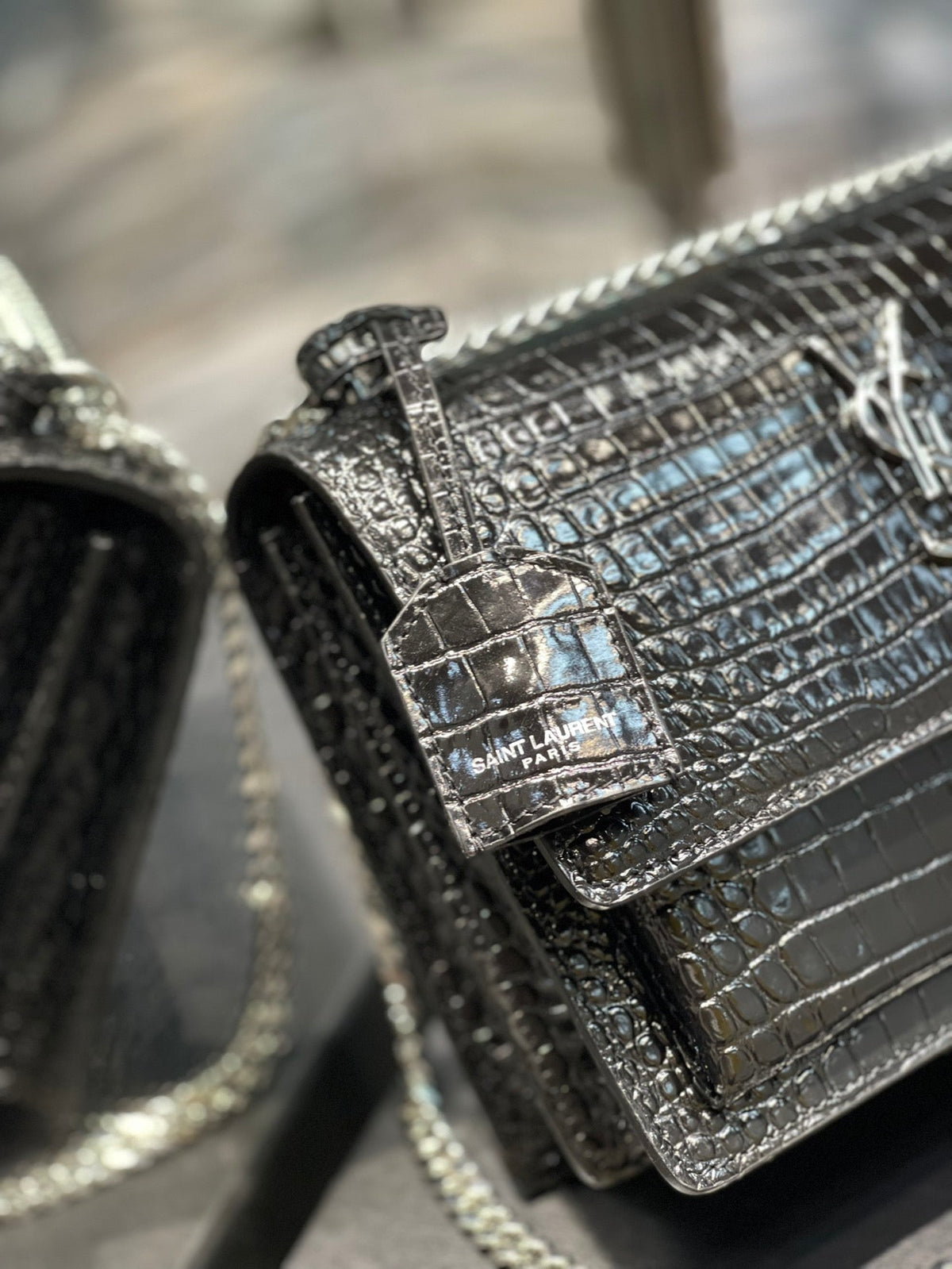 YSL Sunset Bag 422906 - Black product image 4, provided for visual reference and product detail review