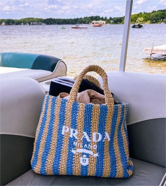 Prada Raffia Bag - Blue product image 1, provided for visual reference and product detail review