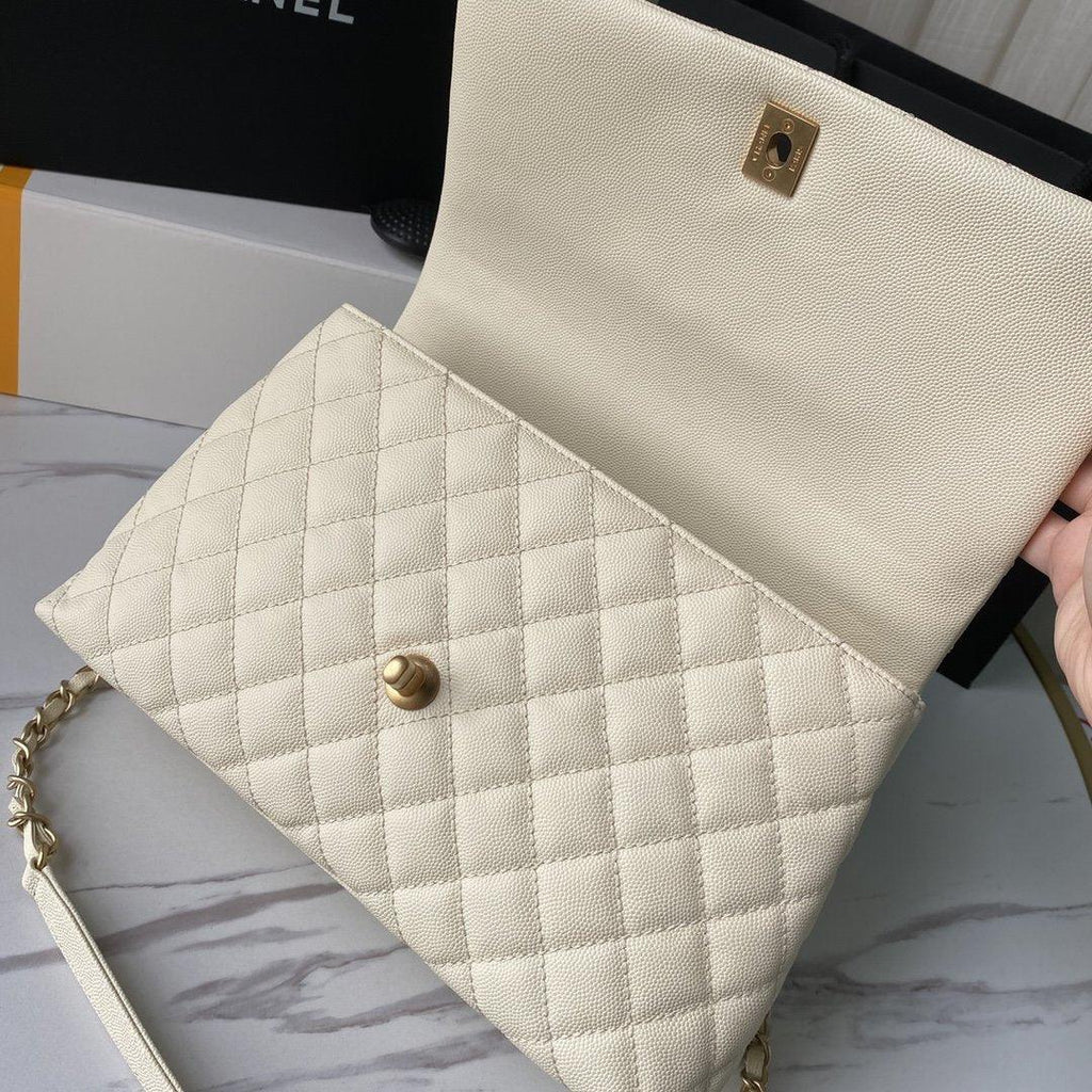 Flap Bag with Top Handle - White product image 7, provided for visual reference and product detail review