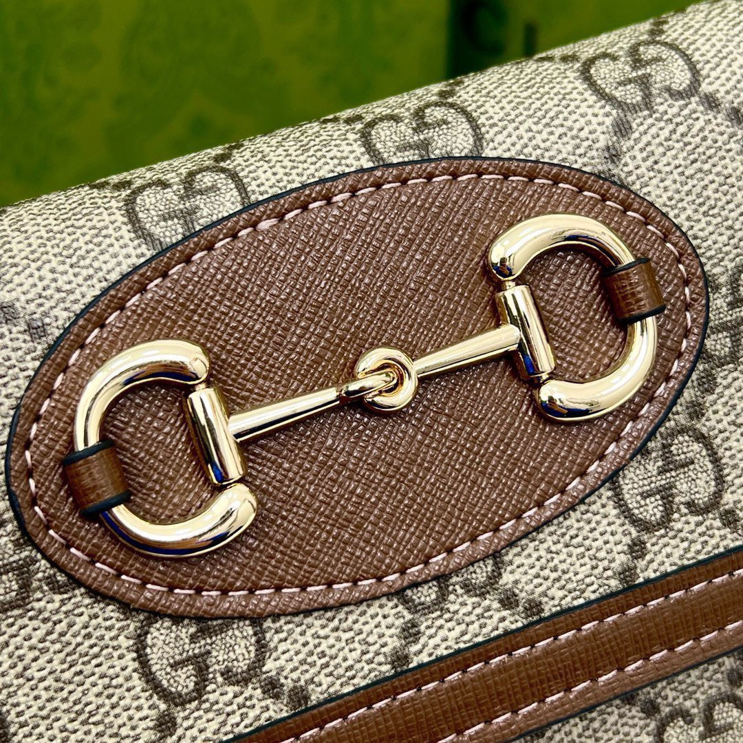 Gucci Brown Saddle Buckle Handbag product image 5, provided for visual reference and product detail review