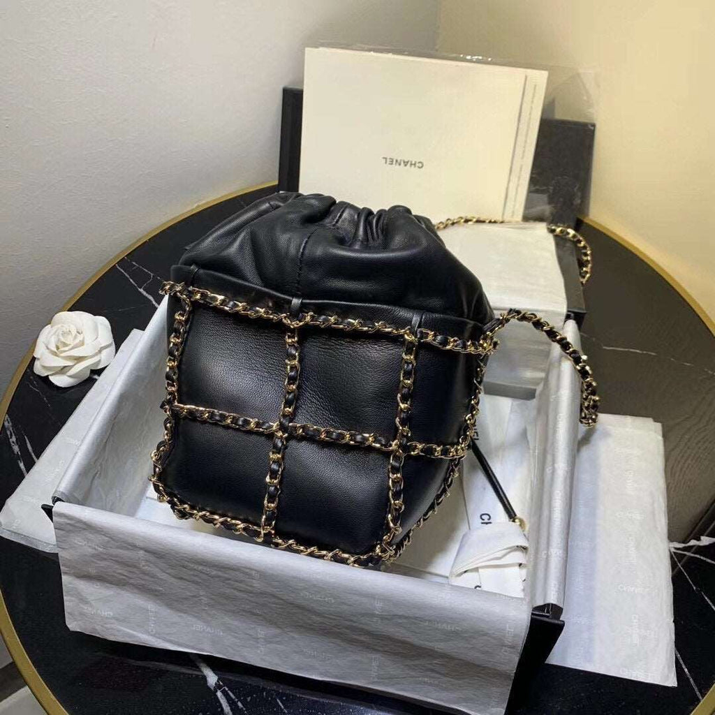 Chanel Bucket Chain Drawstring Bag 2021 - Matte Pink product image 3, provided for visual reference and product detail review