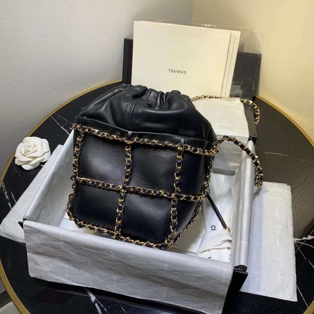 Chanel Bucket Chain Drawstring Bag 2021 - Matte Pink product image 3, provided for visual reference and product detail review