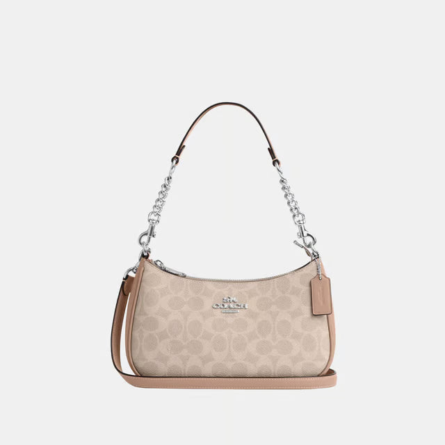 Coach Teri Shoulder Bag - Brown & Beige product image 5, provided for visual reference and product detail review