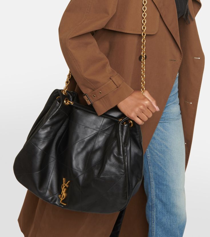 YSL Saint Laurent Chain Leather Shoulder Bag - Black product image 3, provided for visual reference and product detail review