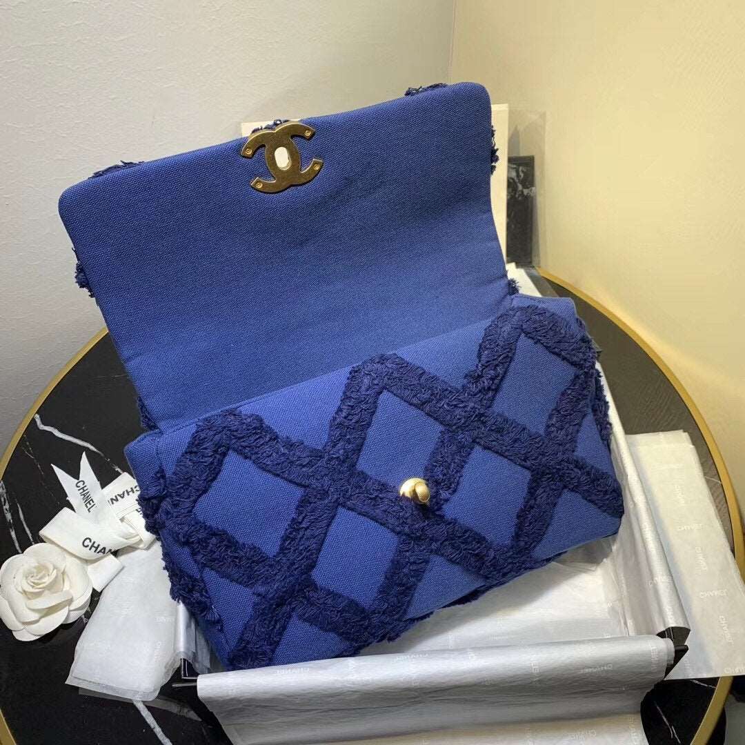 Chanel 19 Denim Medium Flap Bag - Blue product image 5, provided for visual reference and product detail review