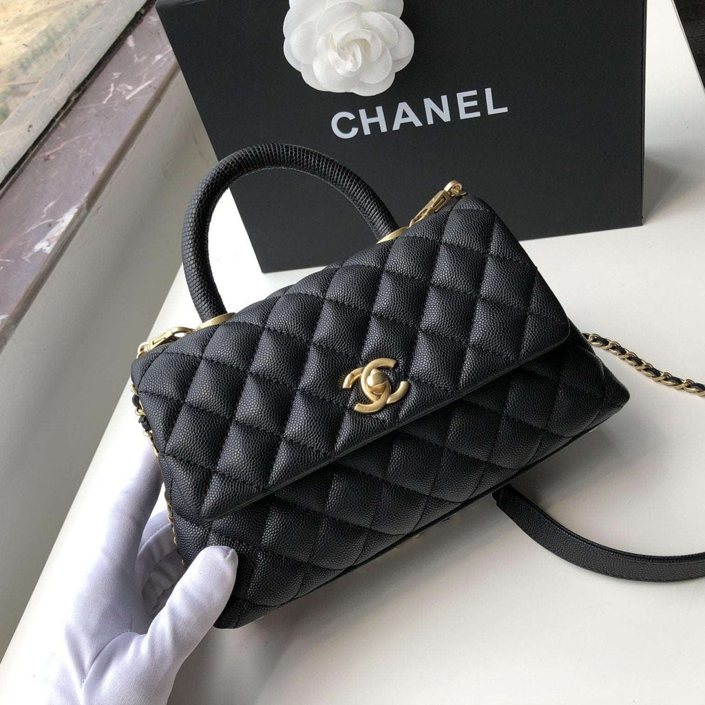 Chanel Small Flap Bag with Coco Handle - Black with Black Hardware product image 2, provided for visual reference and
