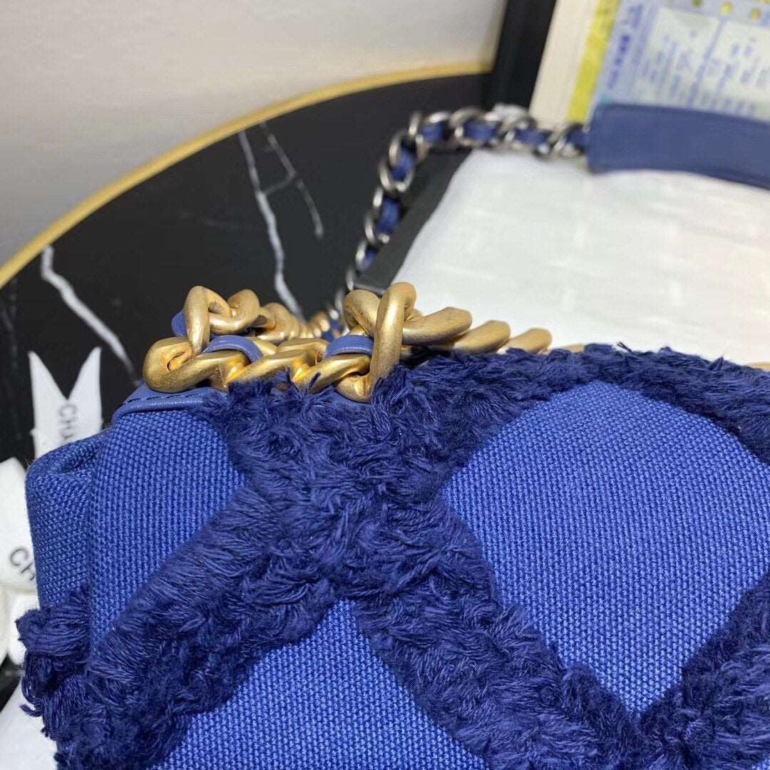 Chanel 19 Denim Medium Flap Bag - Blue product image 7, provided for visual reference and product detail review