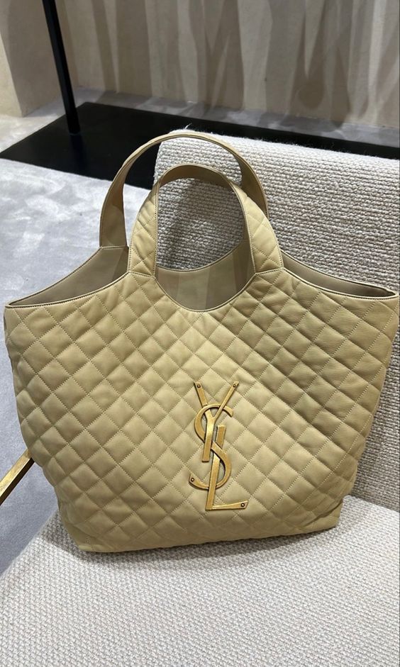 Saint Laurent Icare Extra Large Embellished Quilted Leather Tote Handbag - White product image 4, provided for visual