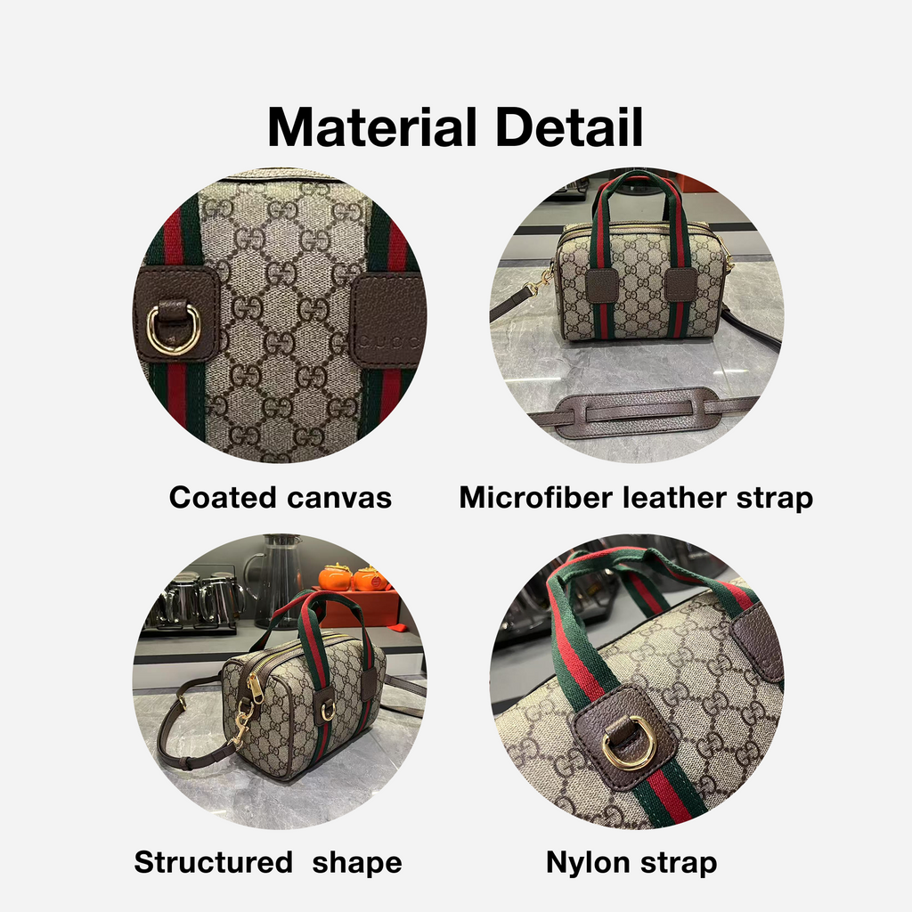 Gucci Mini GG Handbag - Beige and Dark Brown product image 4, provided for visual reference and product detail review
