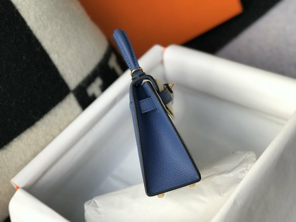Hermes Handle Bag 19cm Blue product image 4, provided for visual reference and product detail review