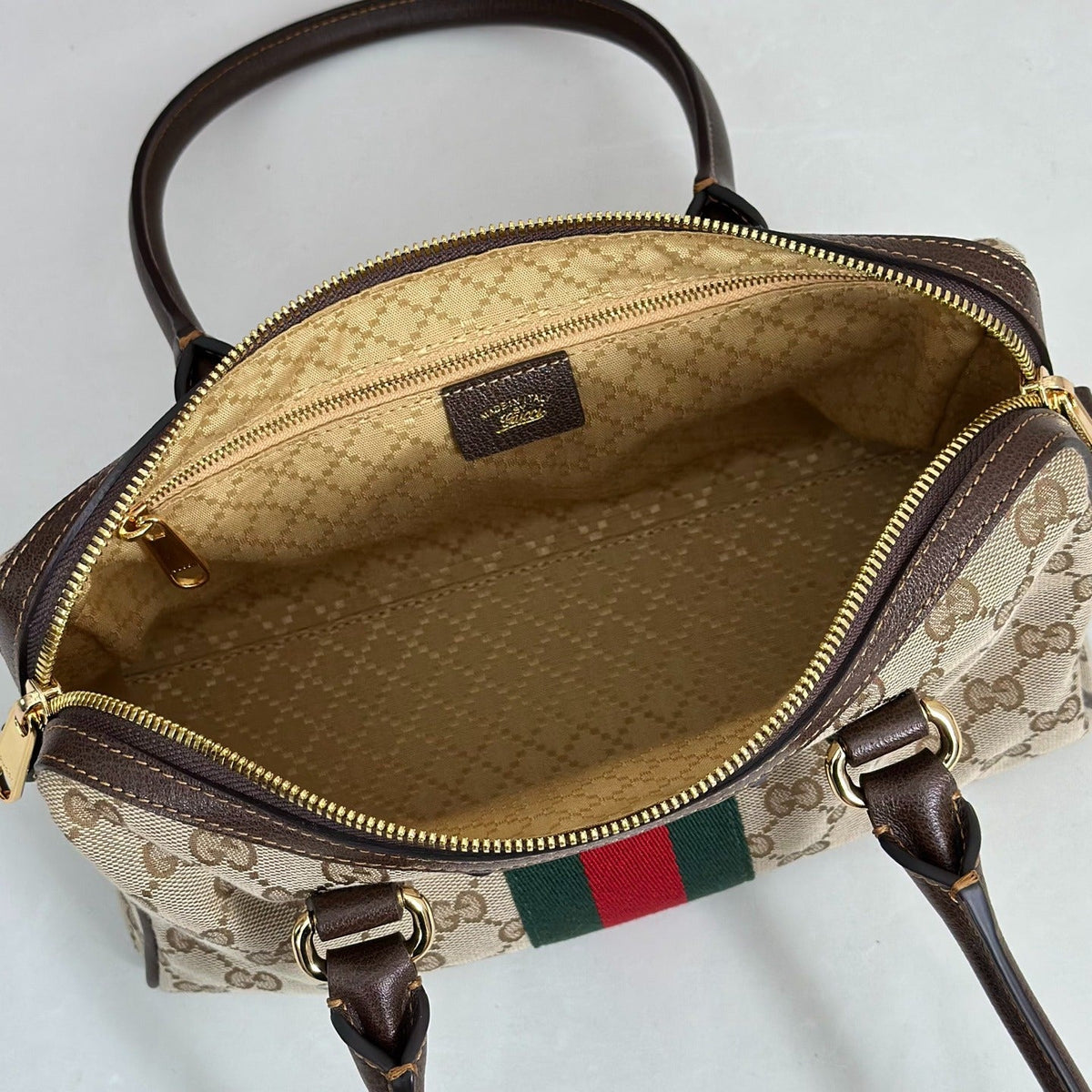 Gucci GG Canvas Boston Bag - Beige product image 4, provided for visual reference and product detail review