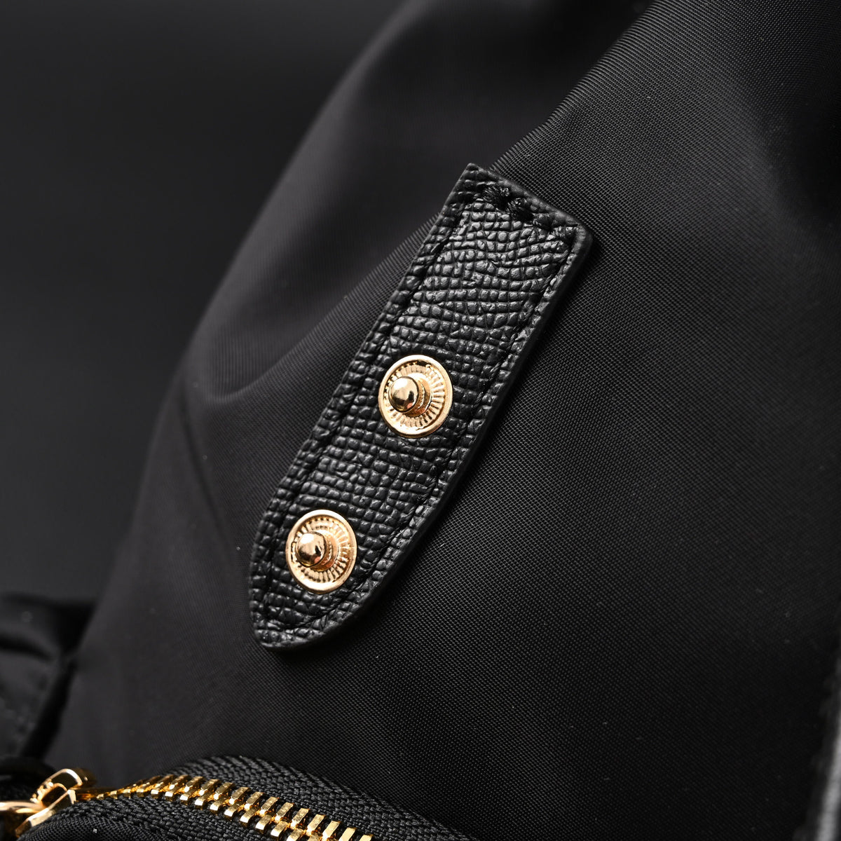 Burberry the Rucksack – Black Nylon & Leather Backpack with Gold-Tone Hardware - Black with Gold Accents product image 3,