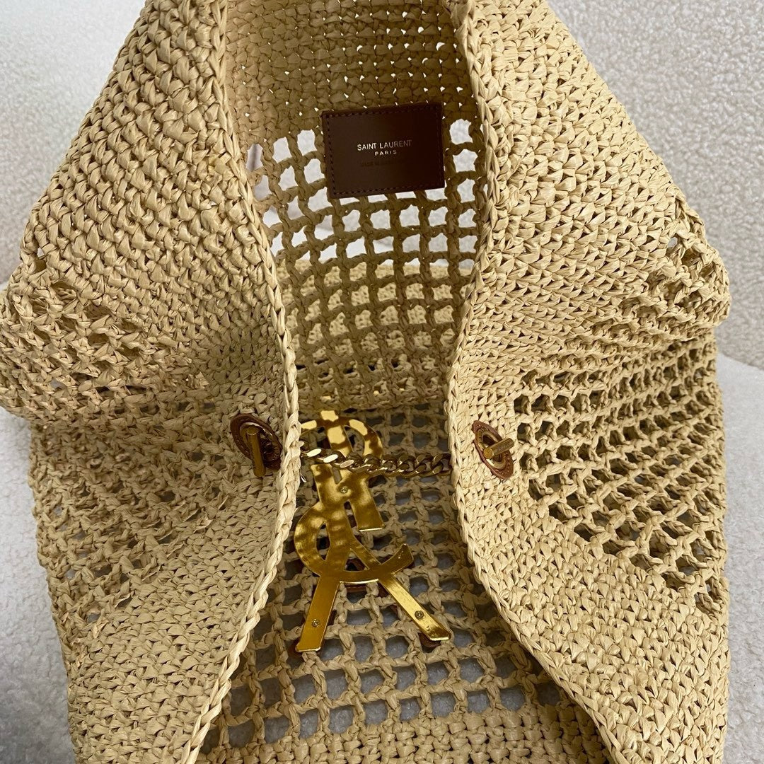 Saint Laurent YSL Raffia Icare Tote Bag product image 12, provided for visual reference and product detail review