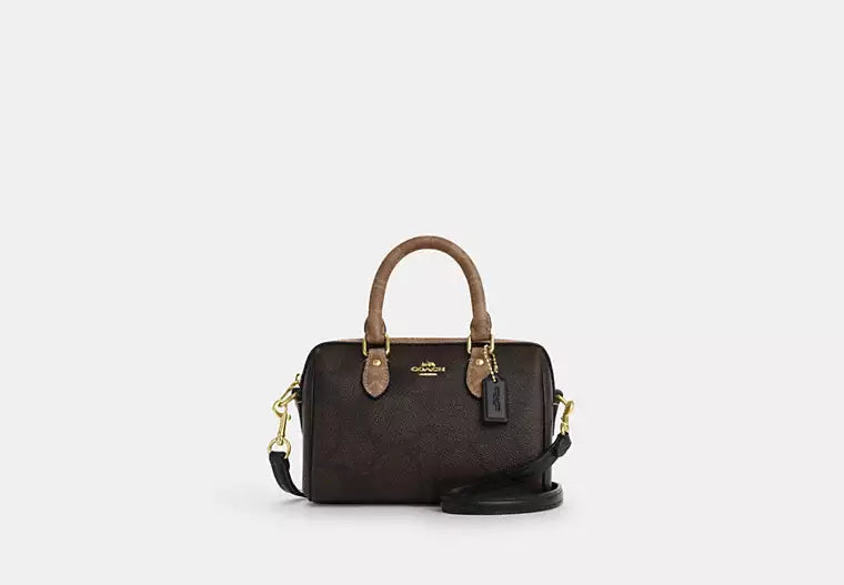 Mini Rowan Crossbody Bag Signature Canvas - Walnut product image 1, provided for visual reference and product detail review