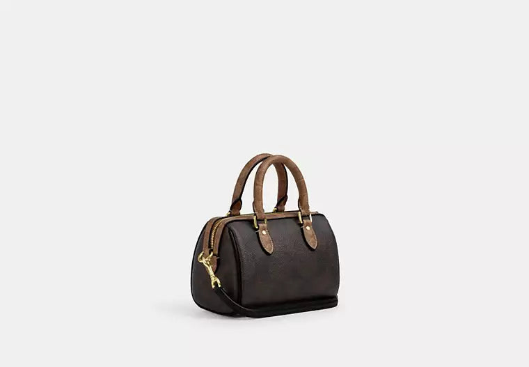Mini Rowan Crossbody Bag Signature Canvas - Walnut product image 2, provided for visual reference and product detail review