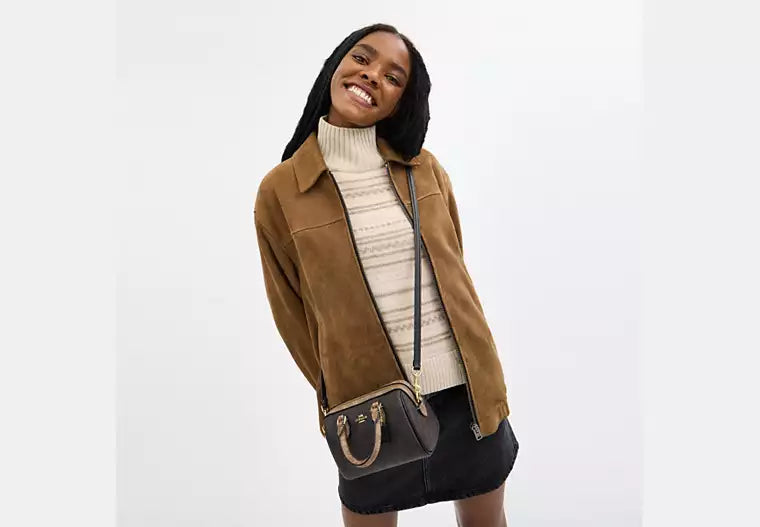 Mini Rowan Crossbody Bag Signature Canvas - Walnut product image 4, provided for visual reference and product detail review