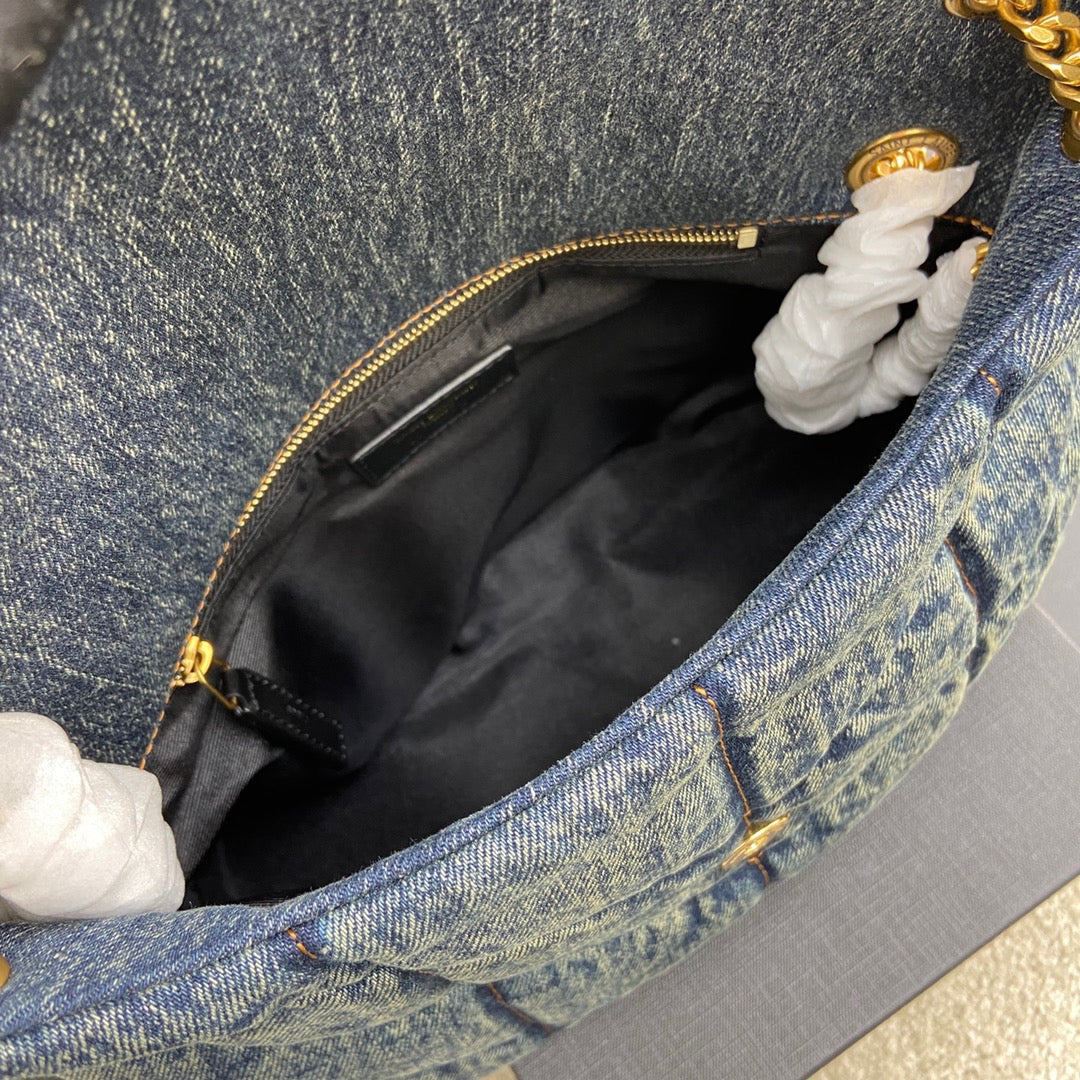 YSL Puffer Denim Bag - Blue product image 6, provided for visual reference and product detail review