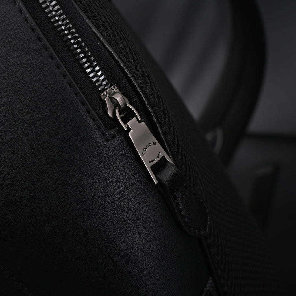 Coach West Backpack – Signature Canvas in Black/Grey - Black/Grey Monogram Pattern product image 2, provided for visual