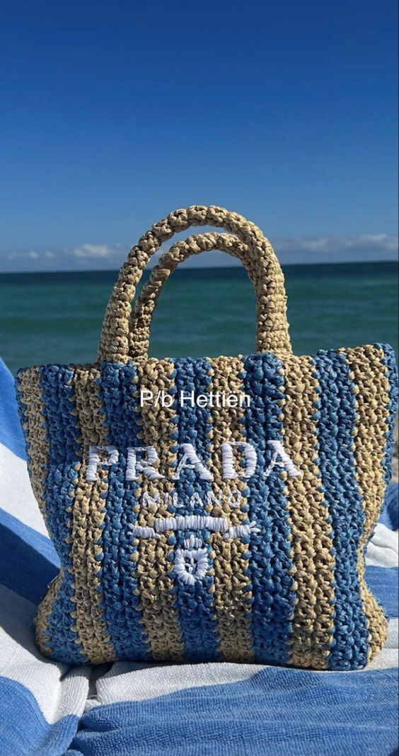 Prada Raffia Bag - Blue product image 4, provided for visual reference and product detail review