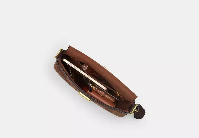 Coach Etta Small Flap Shoulder Bag in Signature Chenille product image 4, provided for visual reference and product detail