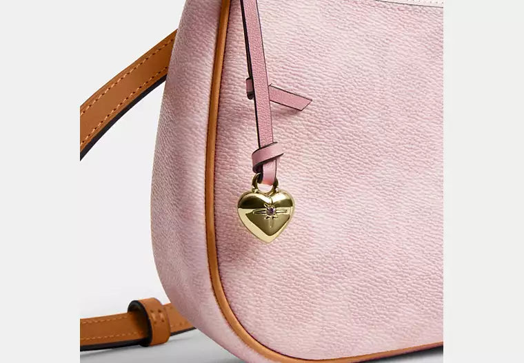 Pink Teri Shoulder Bag in Signature Canvas product image 4, provided for visual reference and product detail review