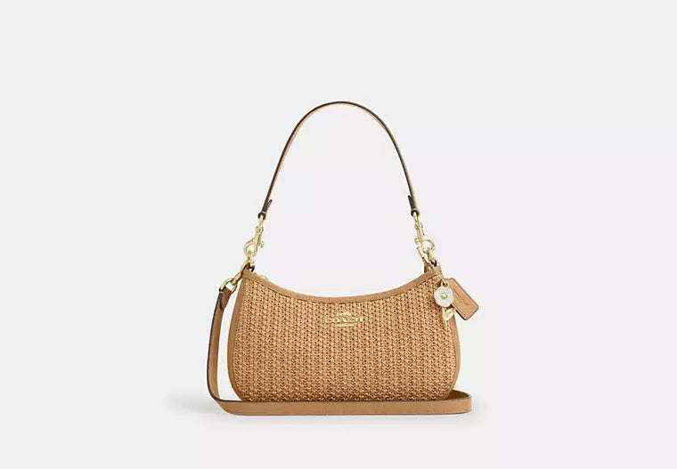 Coach Straw Teri Shoulder Bag with Charm product image 1, provided for visual reference and product detail review