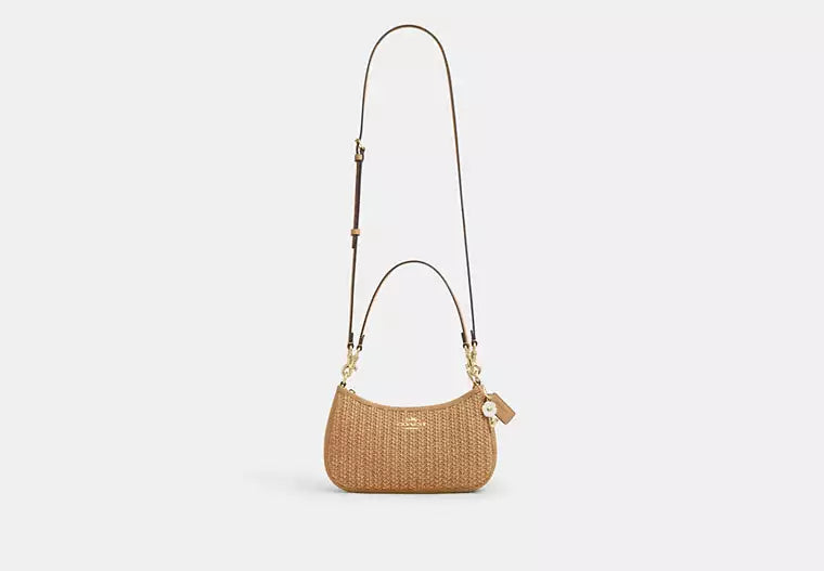 Coach Straw Teri Shoulder Bag with Charm product image 3, provided for visual reference and product detail review