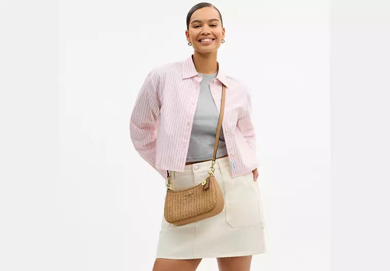 Coach Straw Teri Shoulder Bag with Charm product image 5, provided for visual reference and product detail review
