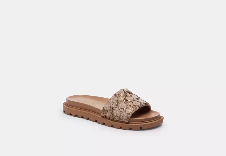 Brynn Slide Sandal in Crystal Signature Jacquard product image 1, provided for visual reference and product detail review