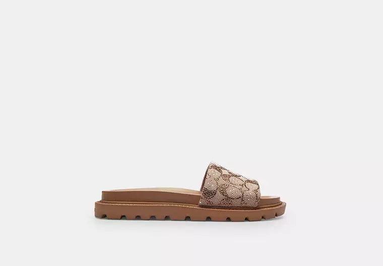 Brynn Slide Sandal in Crystal Signature Jacquard product image 3, provided for visual reference and product detail review