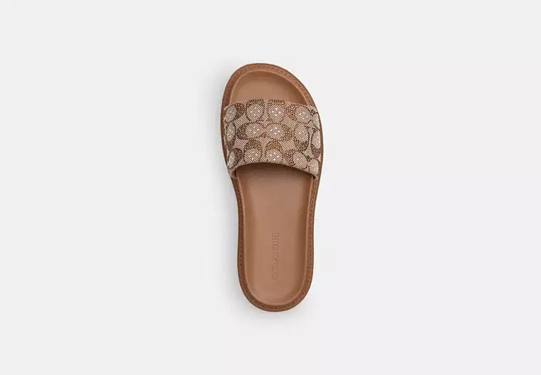 Brynn Slide Sandal in Crystal Signature Jacquard product image 2, provided for visual reference and product detail review