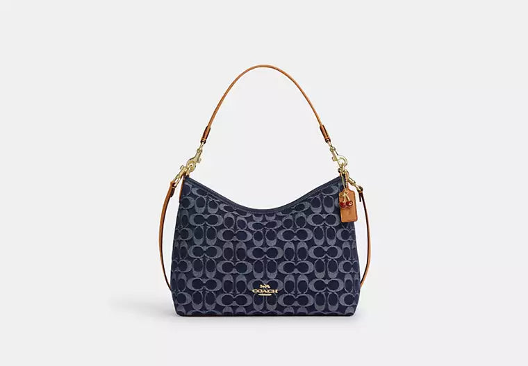 Coach Laurel Shoulder Bag in Signature Denim product image 1, provided for visual reference and product detail review