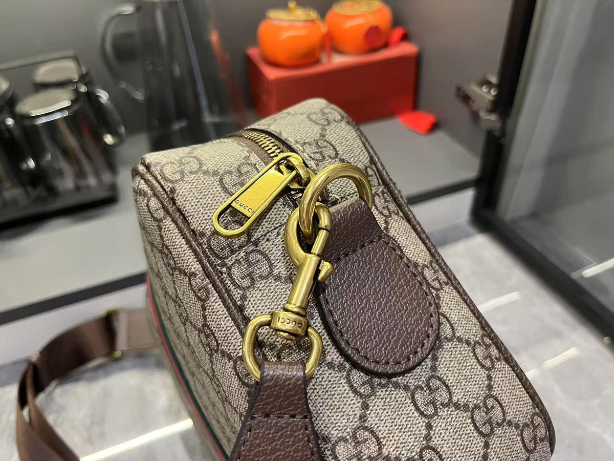 Gucci Ophidia Medium GG Supreme Canvas Shoulder Crossbody Bag with Web Stripe and Leather Trim product image 7, provided for