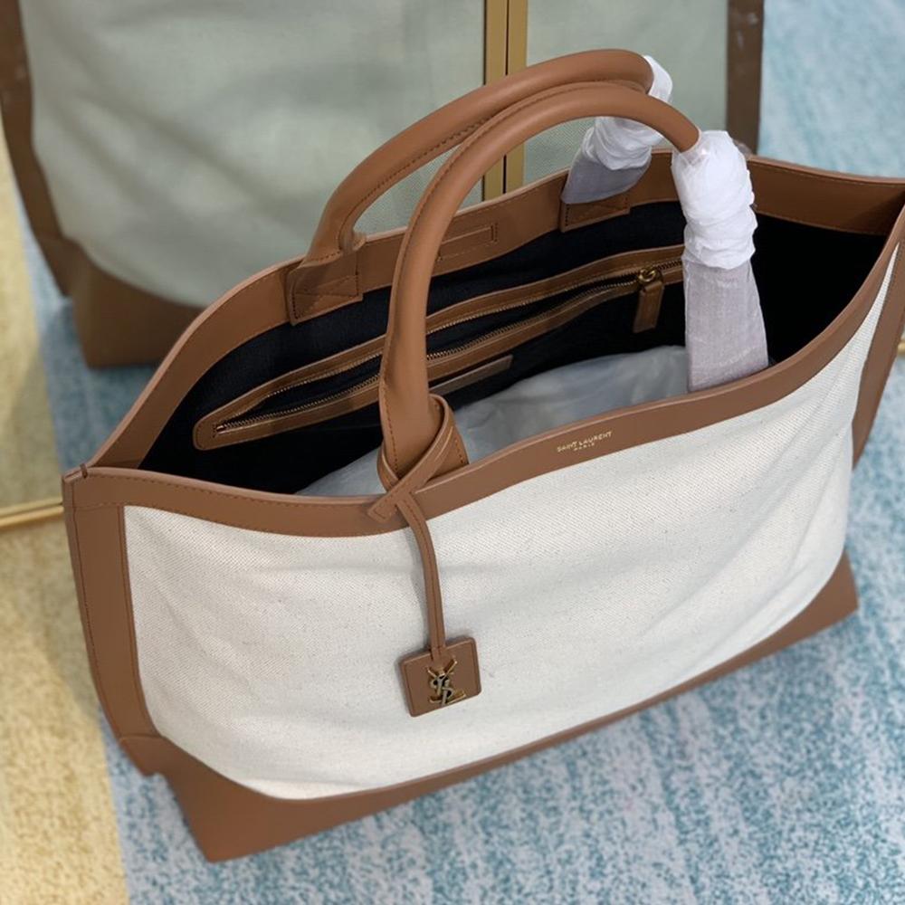 YSL Tag Hobo Bag - Beige/Brown product image 3, provided for visual reference and product detail review