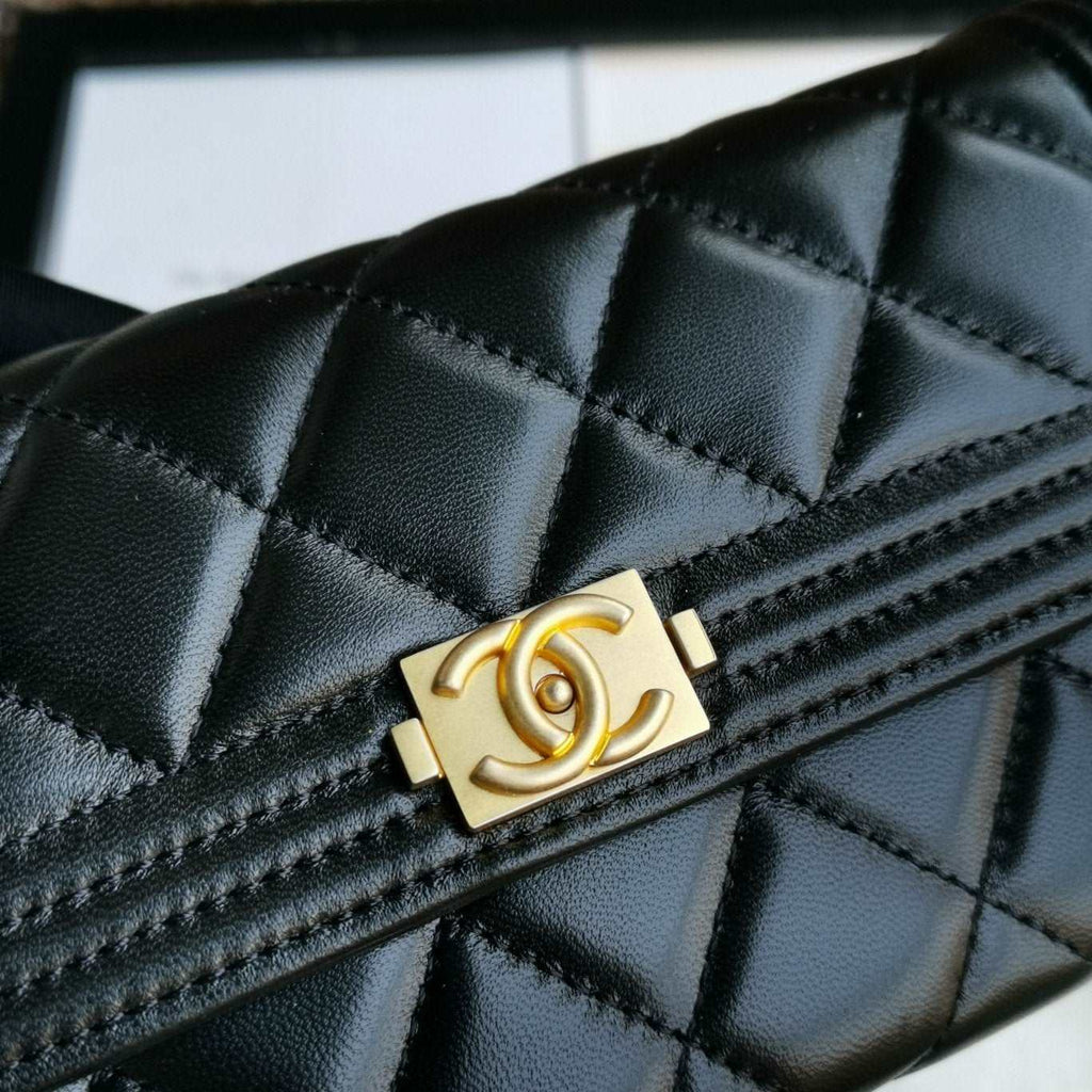 Chanel Boy Long Flap Wallet Lambskin - Black product image 8, provided for visual reference and product detail review