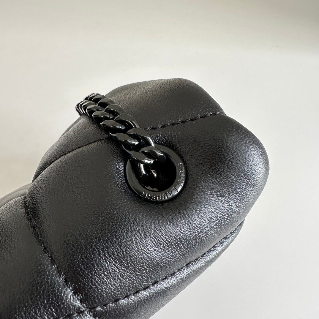 YSL Loulou Puffer Toy Bag in Quilted Lambskin Black Size 23x15.5x8.5 product image 4, provided for visual reference and