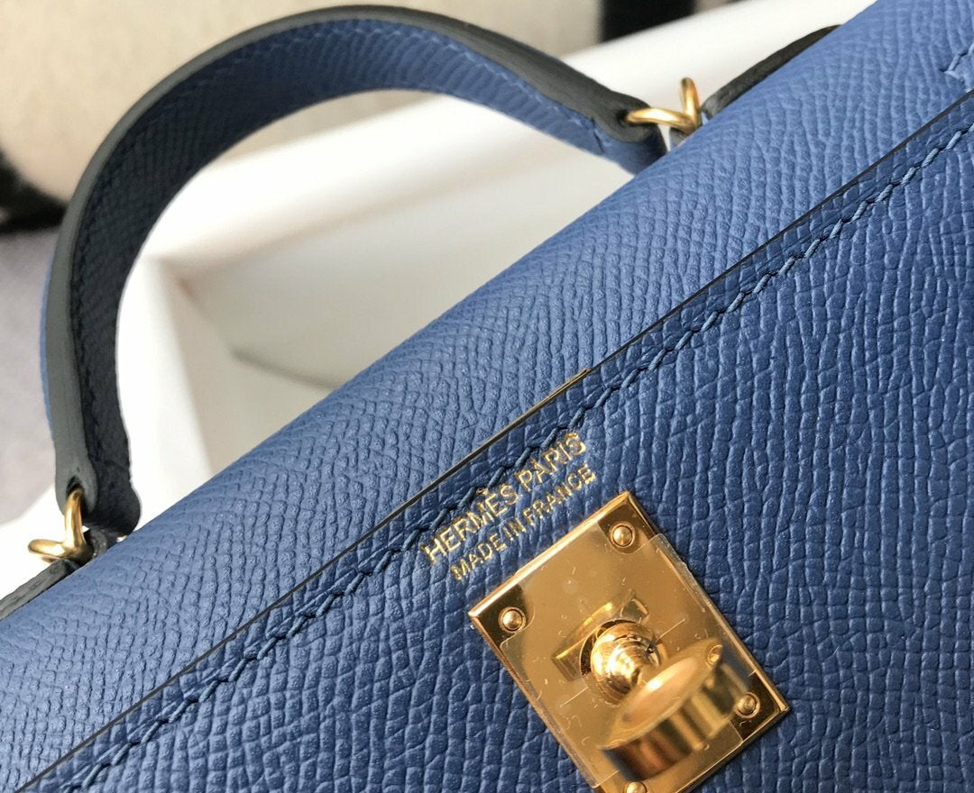 Hermes Handle Bag 19cm Blue product image 8, provided for visual reference and product detail review