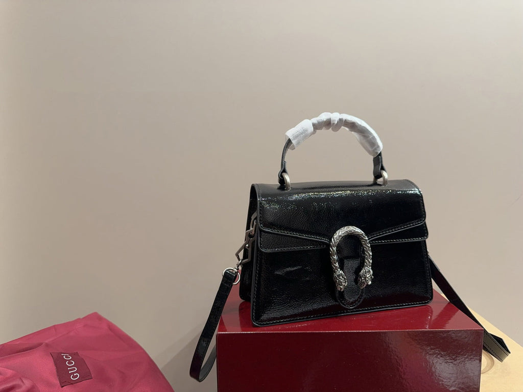 Gucci Glossy Black Handbag Crossbody product image 1, provided for visual reference and product detail review