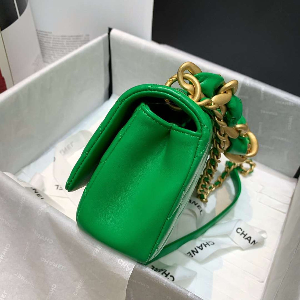 Chanel Flap Bag with Chunky Chain Green product image 5, provided for visual reference and product detail review