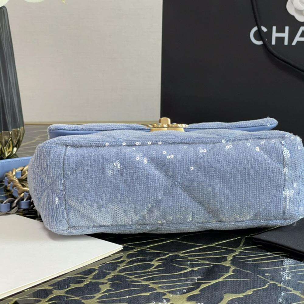 Chanel 19 Sequin Flap Bag - Light Blue product image 5, provided for visual reference and product detail review