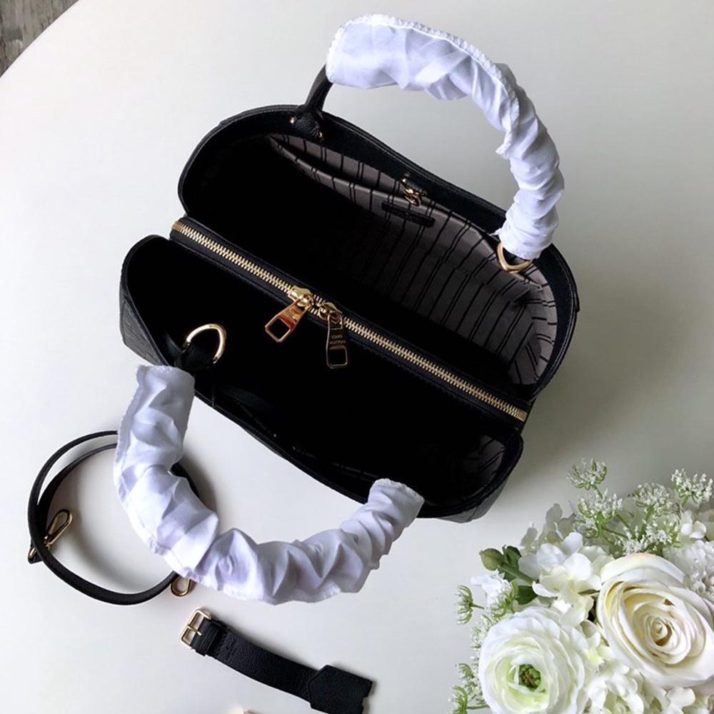 LV Montaigne MM Black Handbag product image 2, provided for visual reference and product detail review